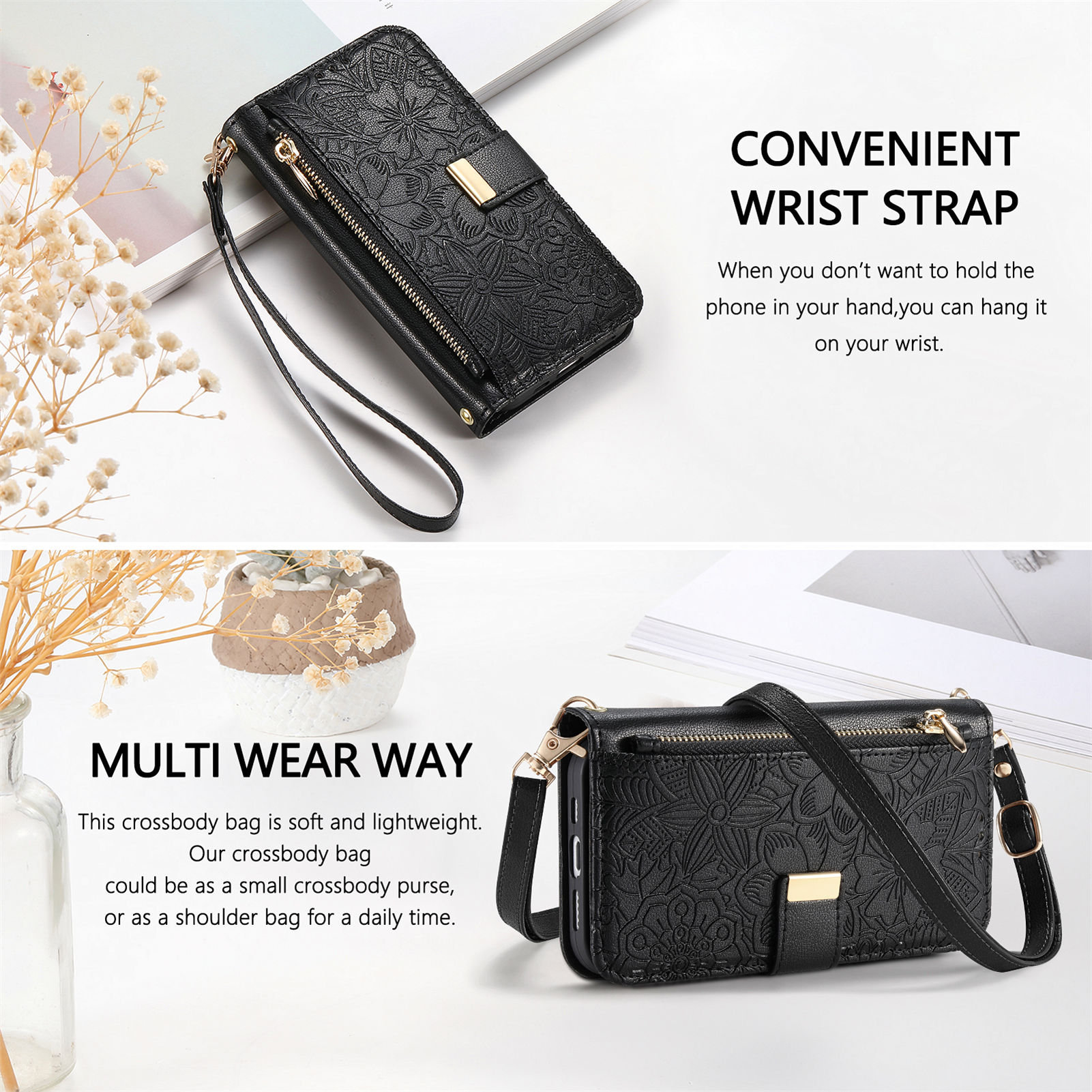 Leather Zipper Crossbody Flip  - Leather Card Wallet recension och pris