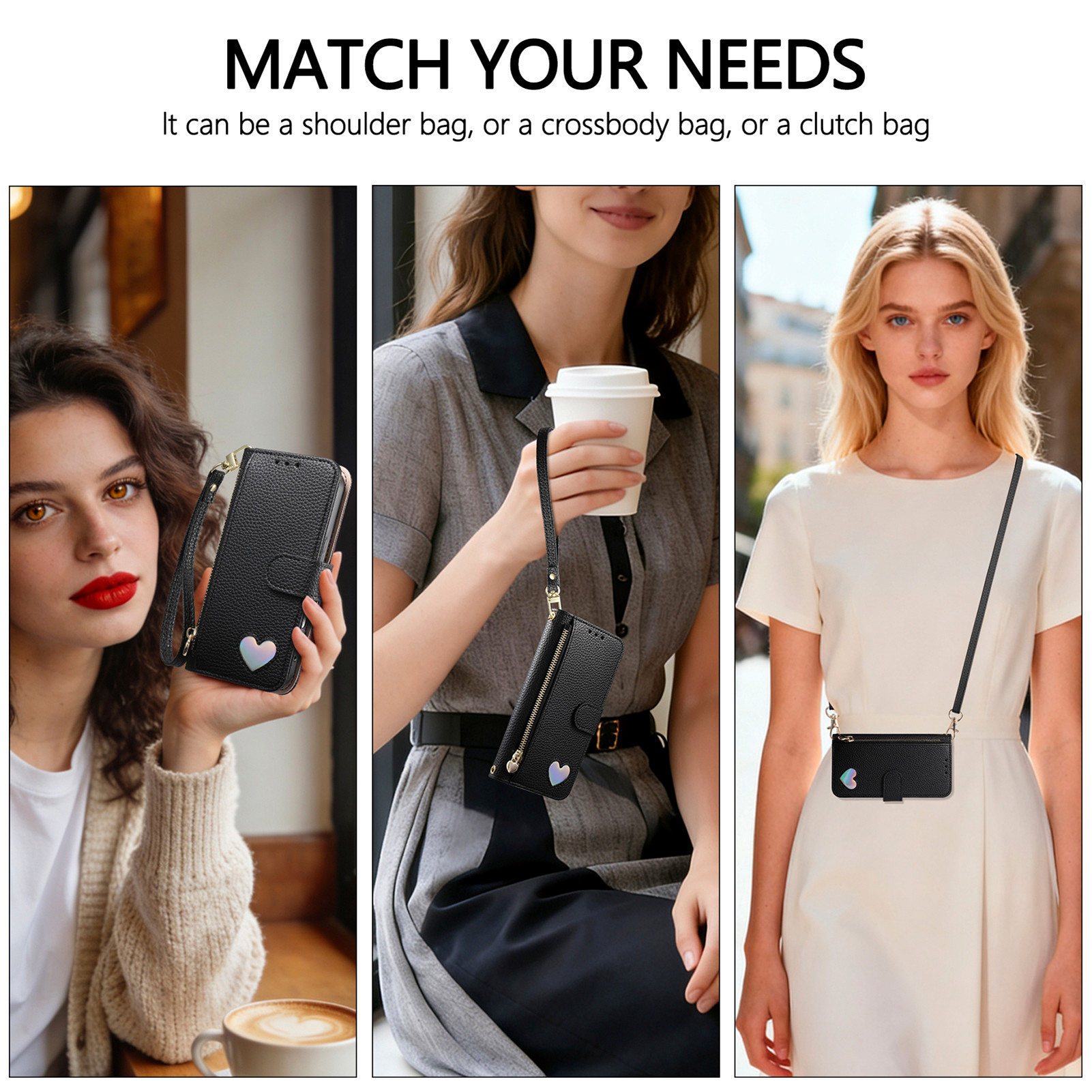PU Leather Zipper Crossbody Wr - Leather Card Wallet recension och pris