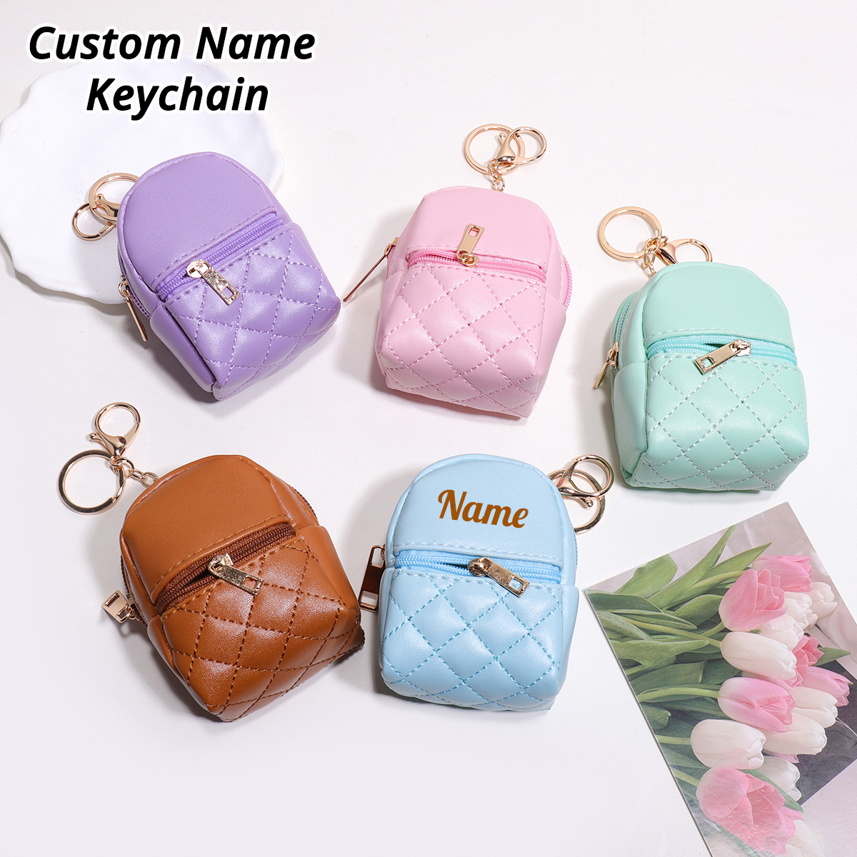 Mini Custom Name Keychain Coin - Leather Card Wallet recension och pris