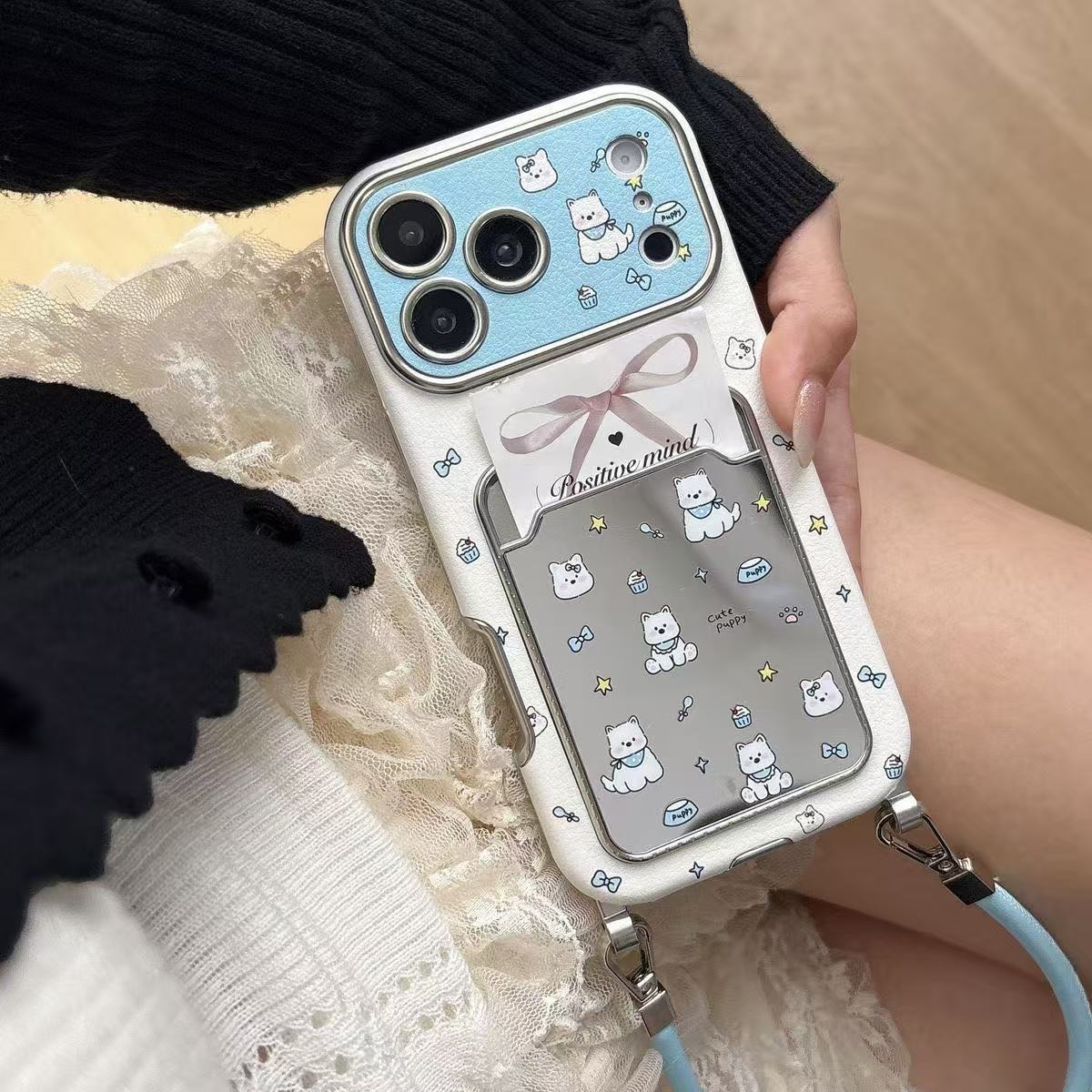 Cute Puppy Mirror Card Holder  - Leather Card Wallet recension och pris