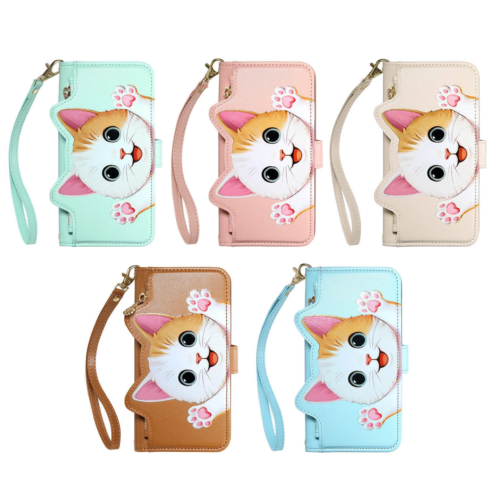 Cute Cat PU Leather Zipper Wri - Leather Card Wallet recension och pris