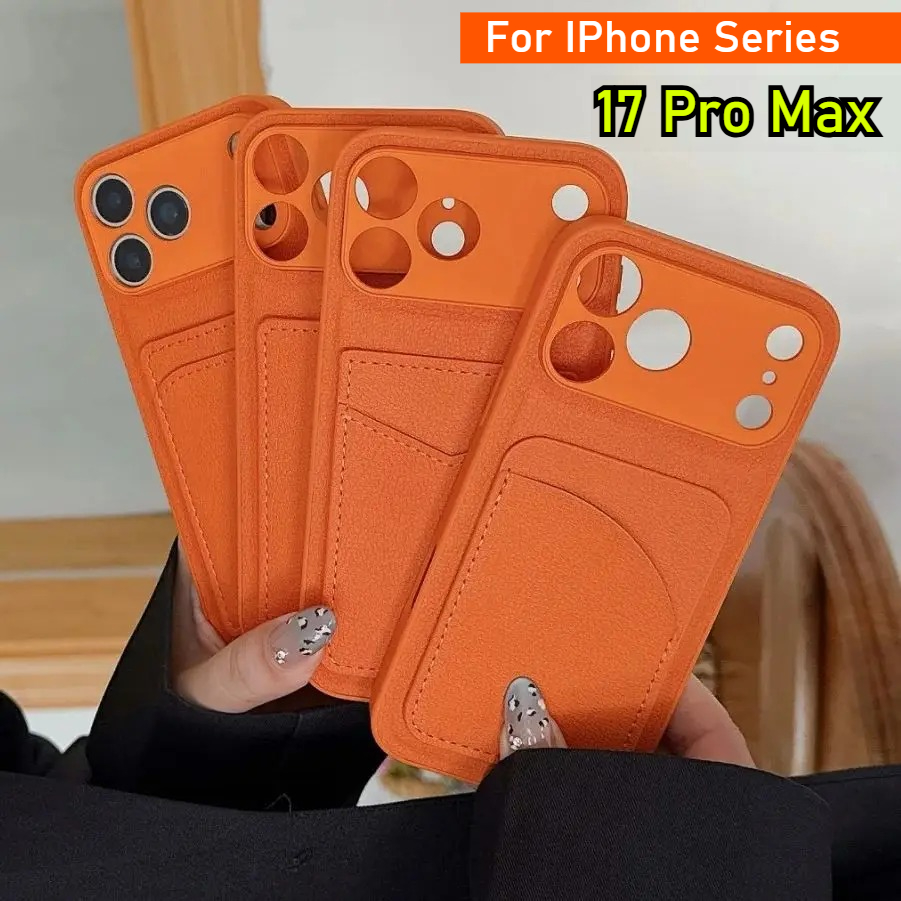 Leather Orange Color Card Hold - Leather Card Wallet recension och pris