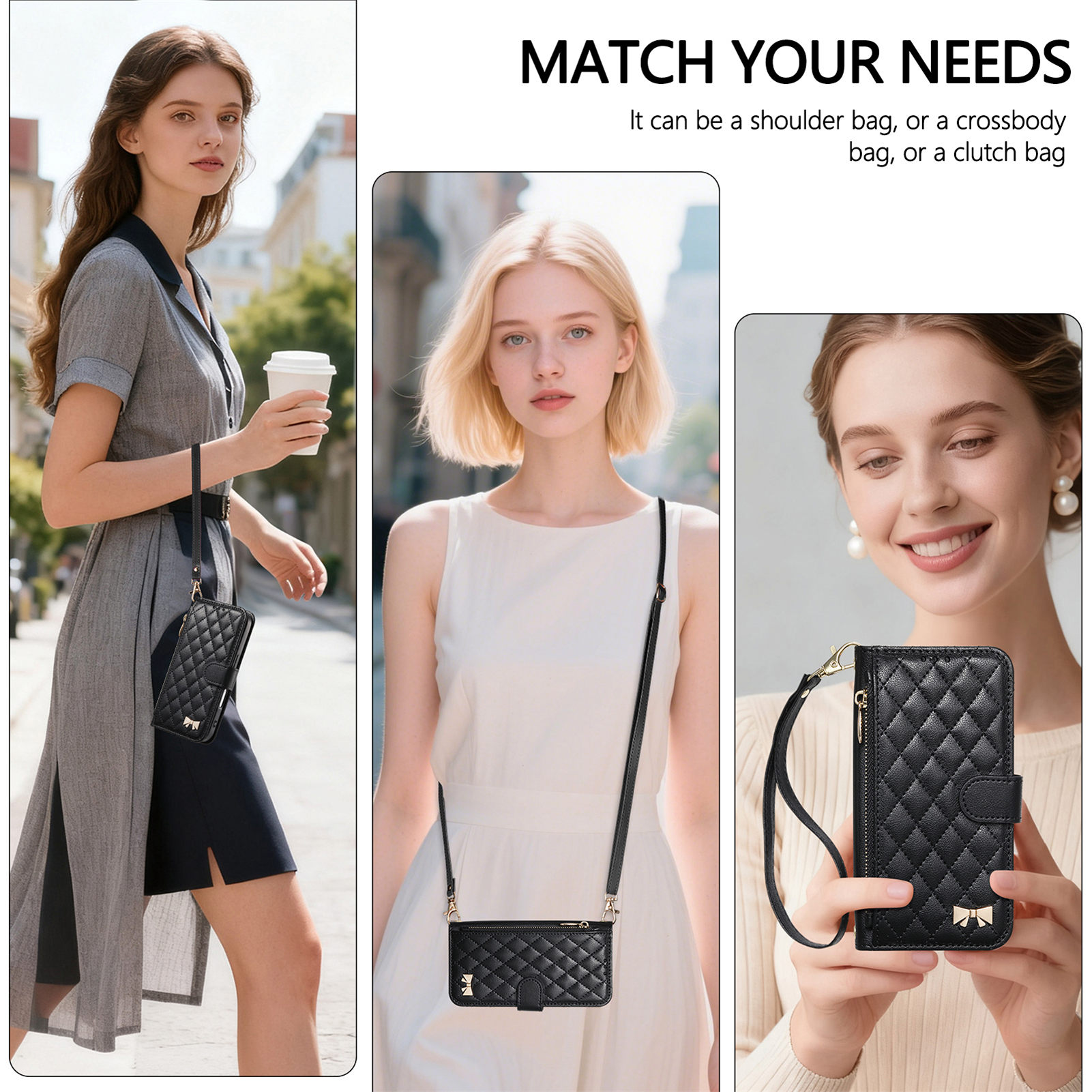 PU Leather Zipper Crossbody Fl - Leather Card Wallet recension och pris