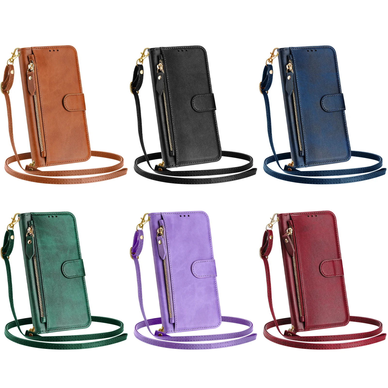 Crossbody Zipper Cards Solt Le - Leather Card Wallet recension och pris